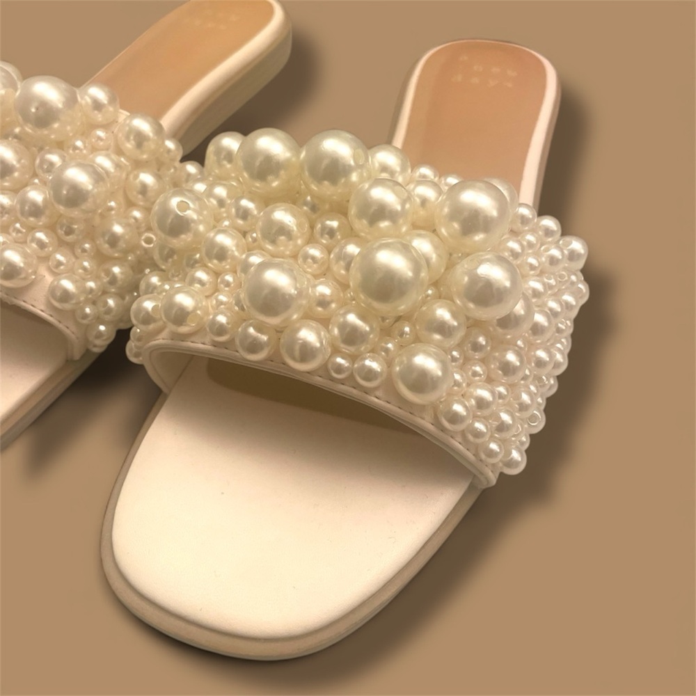 a new day Cream Pearl Embellished Sandals